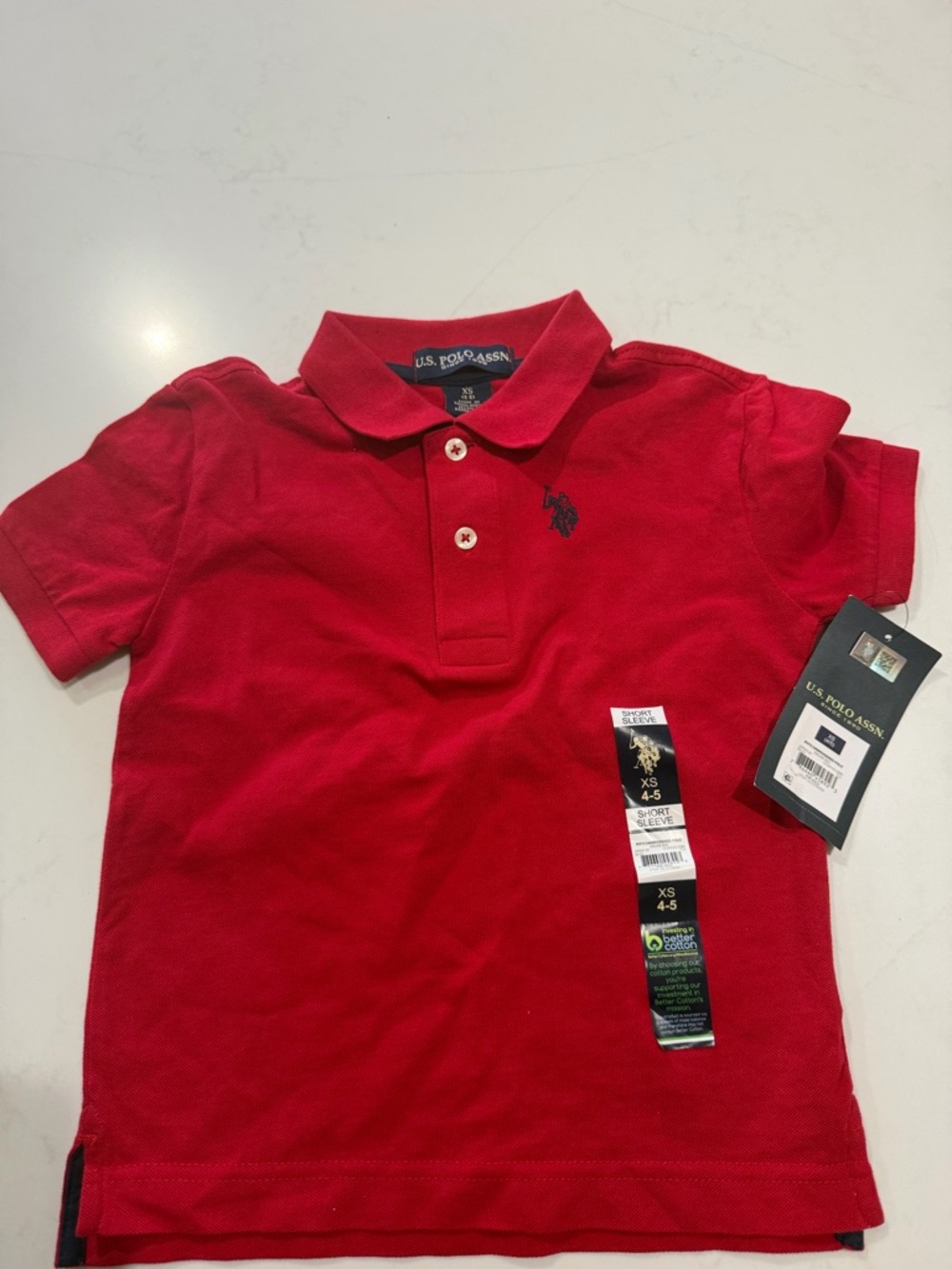 U.S. Polo Assn. Kids Red Polo with Embroidered Logo